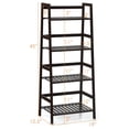 thumbnail image 6 of 4-Tier Bamboo Plant Stand, Multifunctional Freestanding Rack with Guardrails, Display Shelf for Living Room Balcony (Coffee), 6 of 6