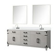 thumbnail image 2 of Laurel 80 in W White Oak Double Bath Vanity, White Quartz Top, Faucet Set, & 36 in Mirrors, 2 of 6
