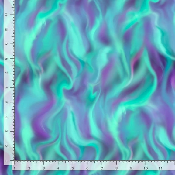 Cotton Northern Lights Swirling Patterns Teal, Turquoise, Purple Aurora Borealis Timeless Treasures Aurora Cotton Fabric Print by the Yard (winter-cd3496-aurora)