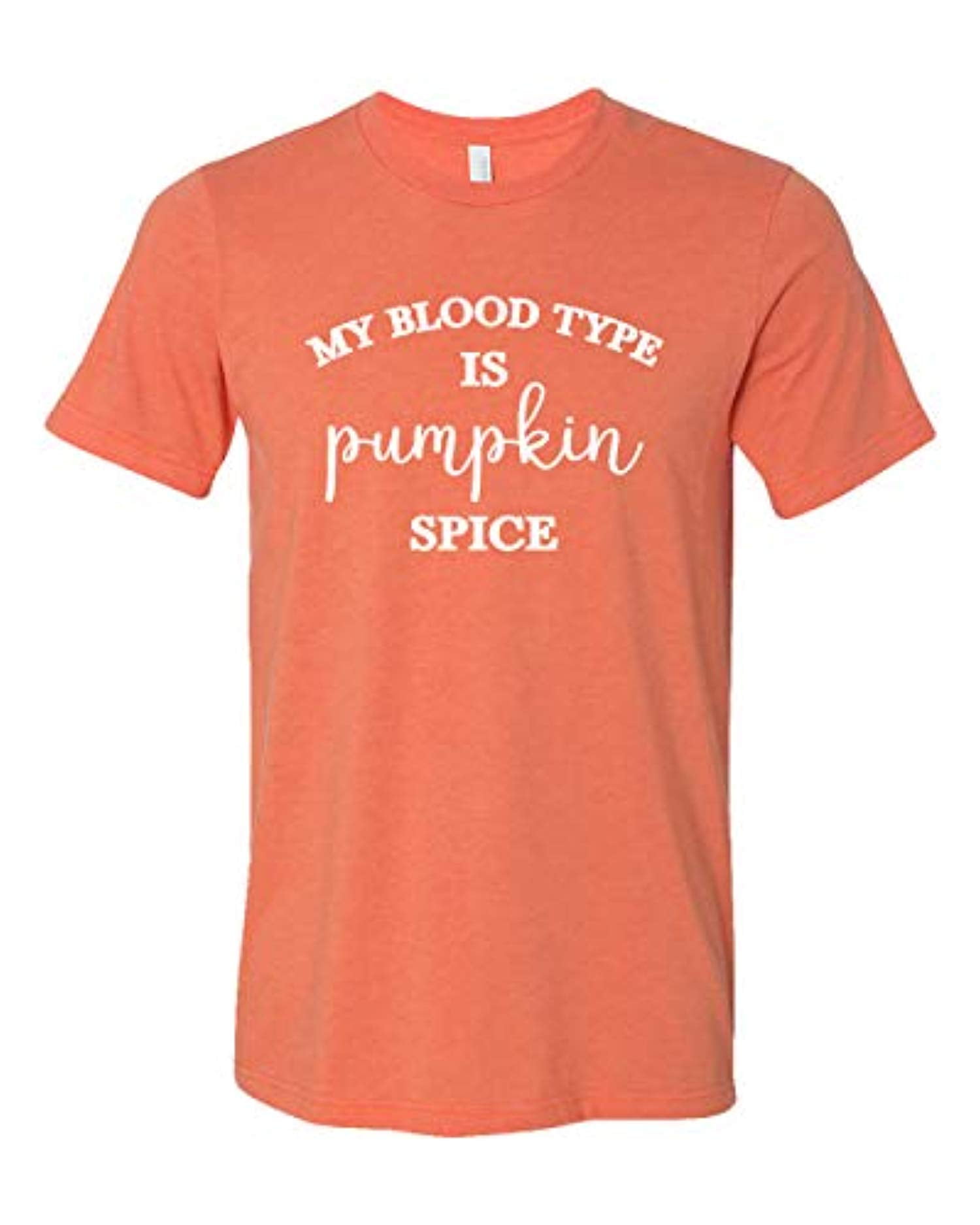 Blood Type Pumpkin Spice Adult Unisex Short Sleeve Tee Shirt Heather Orange - Bild 7 von 30
