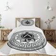 thumbnail image 3 of Ambesonne Retro Quilted Bedspread Set 2 Pcs, Spartan, Twin Size, Grey Black White, 3 of 6