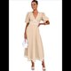 thumbnail image 1 of Vestido Formal Elegante para Mujer 2025, Informal, con Escote en V, Mangas Abullonadas, Corte A, Holgado, , Color Albaricoque S, 1 of 7