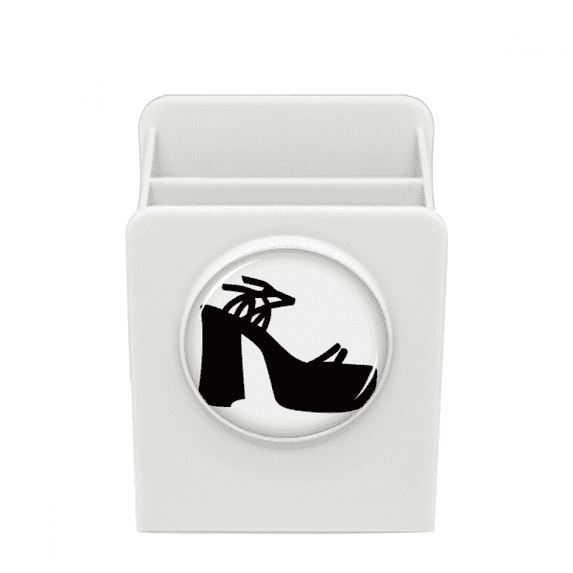 Black Women's High Heels Outline Pattern Desk Pencil Holder Cup Pen Organizer