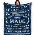thumbnail image 1 of LHSHID Retirement Blanket Gifts for Women Men Happy Retirement Flannel Blanket Farewell Gifts Throw Blanket for Boss Coworker Friend Dad Mom Grandpa Grandma 40"x50", 1 of 8