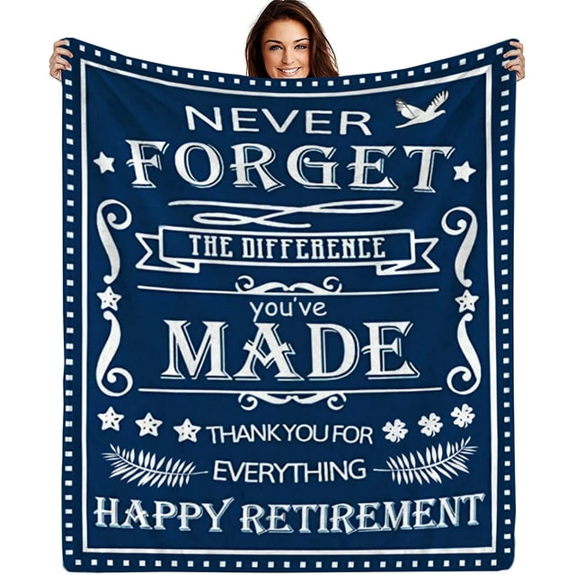 LHSHID Retirement Blanket Gifts for Women Men Happy Retirement Flannel Blanket Farewell Gifts Throw Blanket for Boss Coworker Friend Dad Mom Grandpa Grandma 30"x40"