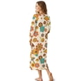 thumbnail image 2 of SEANATIVE Cozy Winter Nightgown for Women Soft Lightweight Sleepshirt Sleep Dress Button Front Long Sleeve Nightshirt Full-Length Loungewear, 4XL, Mushroom Floral Beige, 2 of 7