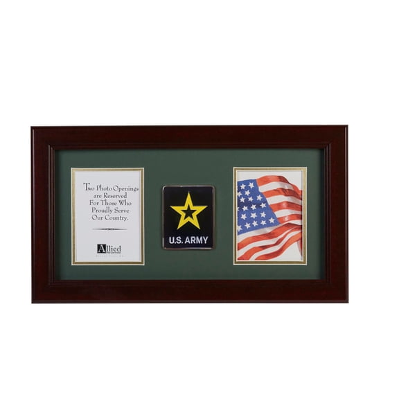 Allied Frame US Go Army Medallion Double Picture Frame - Two 4 x 6 Photo Openings