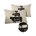 thumbnail image 2 of Vintage Farmhouse Animal Silhouette Outdoor Pillow Covers Waterproof Throw Pillow Cover 20x12in Set of 2,Rectangle Decorative Pillowcases Cushion Case for Patio Sofa Couch,Rooster Pig Cow Farm Life, 2 of 7