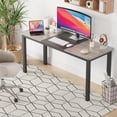 thumbnail image 4 of Bingirl Elevate Your Dining Experience: 63-Inch Wooden Rectangular Table with Durable Metal Legs, Perfect for Large Family Gatherings - Black & Gray Finish, 4 of 7