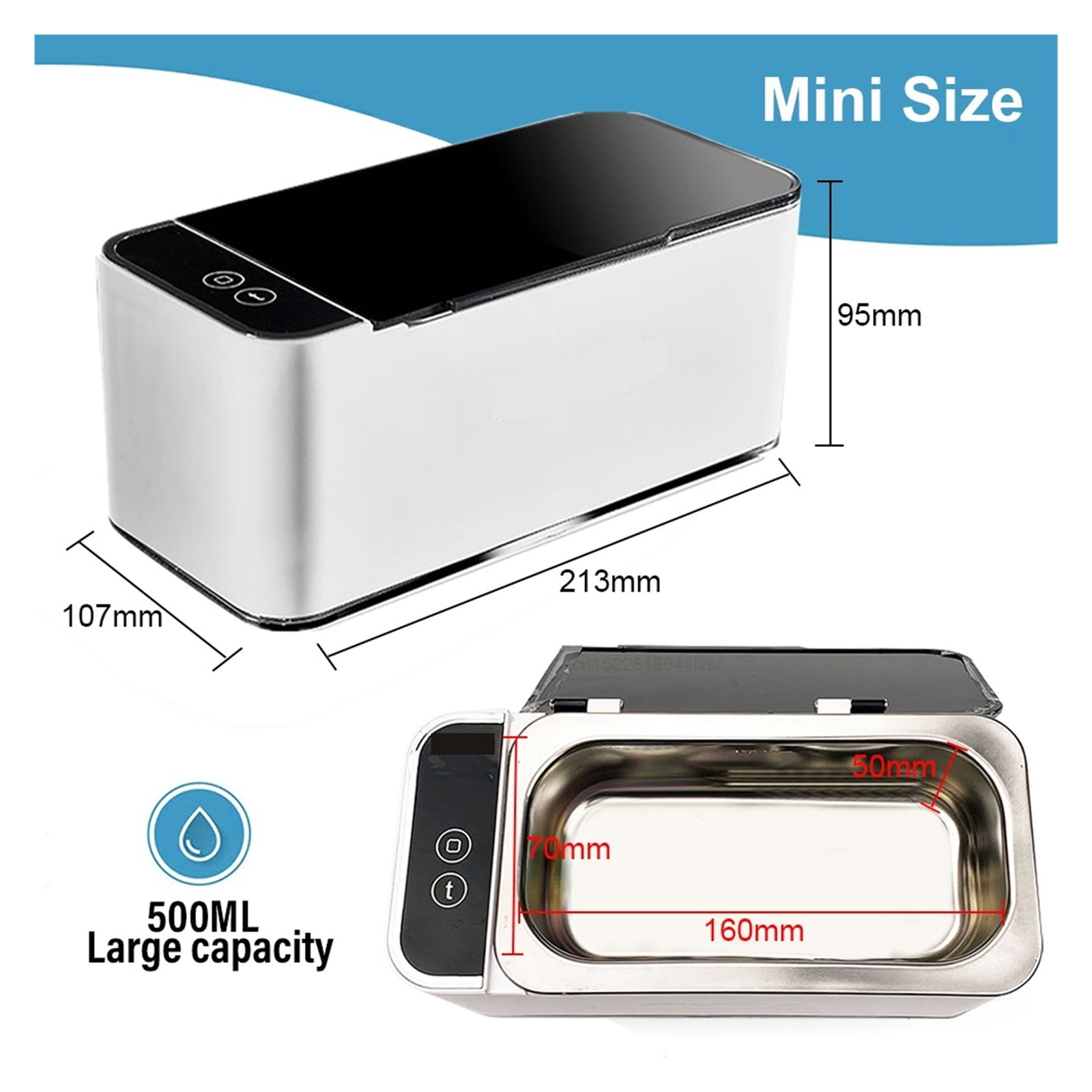 Ultrasonic Cleaner 35W Glasses Cleaner High Frequency Ultrasound Washing Cleanser Machine ,Convenient to Use