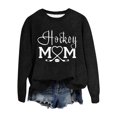 thumbnail image 4 of Hockey Mom Sweatshirt for Women Oversized Letter Print Drop Shoulder Tops Crewneck Lightweight Fashion Pullover Shirts, 4 of 4