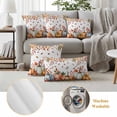 thumbnail image 6 of Orange Blue Fall Outdoor Waterproof Pillow Covers, Thanksgiving Pumpkins Maple Leaf Decorative Square Throw Pillowcase Sofa Cushion Sham for Patio/Couch/Chair, 16"x16" 2 Pack, 6 of 8
