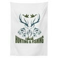 thumbnail image 3 of Ambesonne Hunting Tablecloth Rectangular Table Cover, Emblem, 60"x90", Olive Green Slate Blue, 3 of 4