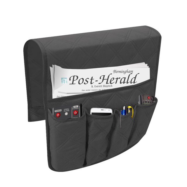 Bolsa de almacenamiento para reposabrazos de sofá JAMW 5 bolsillos negro Sencillez