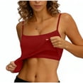 thumbnail image 2 of ClodeEU Women's Spaghetti Strap Tank Top with Built in Pads ,Casual Summer Slim Tanks Red,Womens Plus M, 2 of 6