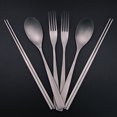 thumbnail image 3 of Vajilla Titanio Tenedor Cuchara Palillos Vajilla ultraligera fuerte Utensilios de cocina portátiles Utensilios para acampar para acampar Senderismo Mochilero Picnic Uso escolar en el hogar Irfora Vajilla, 3 of 7