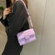 thumbnail image 4 of Bolso de cuero artificial con forma de rombo, tendencia, nueva moda, bolso de mensajero, bolso pequeño sencillo de un solo hombro, morado, 4 of 5