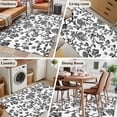 thumbnail image 6 of 2.7x5 Area Rugs, Black Flower Non-Skid Rubber Backing Large Rectangle Rugs - Living Room Bedroom Home Office, Vintage Farmhouse Boho Leaf Spring Plant Indoor Floor Mat Carpets Washable Rug, 6 of 9