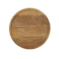 thumbnail image 4 of Powell Kersey Natural Carved Wood Round Indoor End Table, 17" Tall, 4 of 9