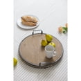 thumbnail image 6 of Wood Bead Tray with Metal Handles - 17.5"Dia. x 3.5" - Brown, 6 of 9