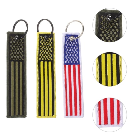 OFFIGAM Embroidered Keychain with Assorted Colorful State Flags Polyester Material Ideal Accessory for Keys and Bags