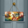 thumbnail image 2 of Hello Fall Yorkshire Terrier Football Welcome Autumn with Leaves Pumpkins Landscape Wood Sign Yorkie Dog Lover Gifts Hanging Wall Home Decor - 00012, 2 of 5