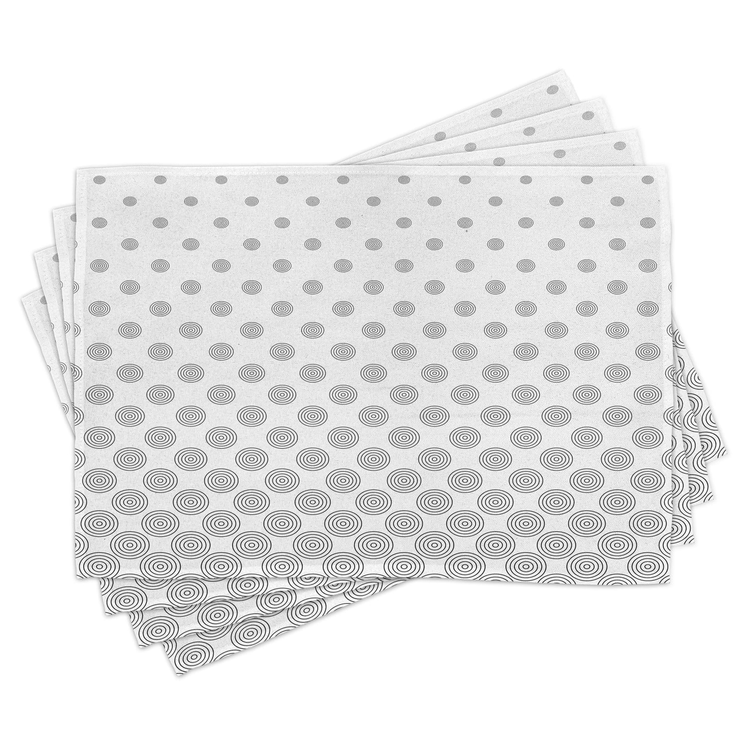 Geometric Circle Placemats Set of 4 Spiraling Rotary Circle Turning to