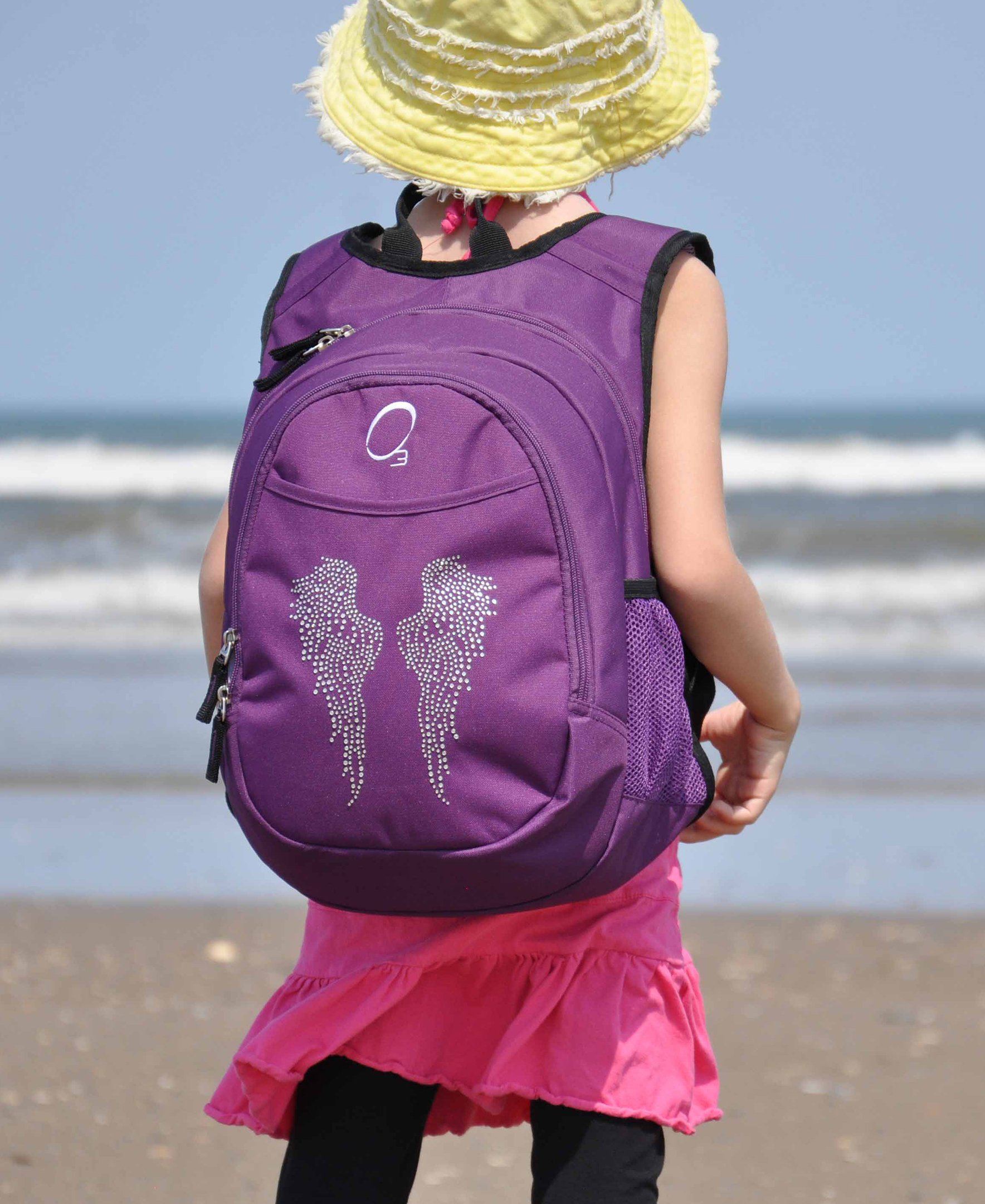 O3KCBP001 Obersee Mini Preschool All-in-One Backpack for Toddlers and Kids with integrated Insulated Cooler | Rhinestone Angel Wings - image 5 of 6
