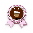 thumbnail image 1 of Naughty Brown emoción mofarse de lengua Insignia broche Medalla rosa premiada, 1 of 3