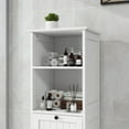 thumbnail image 4 of IVV Tall Bathroom Cabinet with Laundry Hamper Basket, Tilt-Out Laundry Sorter Cabinet with Upper Storage Shelves and Storage Drawer, 15.75"L x 13.78"W x 55.12"H, White, 4 of 9