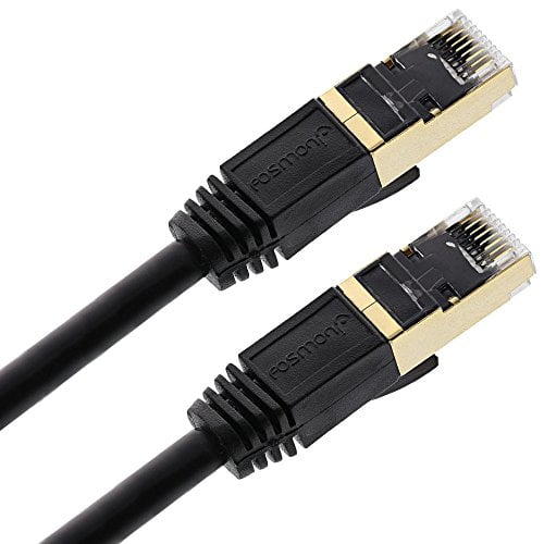 10 / 100/ 1000 Mbit/s Patchcable 1m CAT.7 Ethernet Gigabit Lan network cable S / FTP Shielding Switch / Router/ Modem / Patch panel / Access Point / patch fields compatible with CAT.5 / CAT.5e / CAT.6 black RJ45