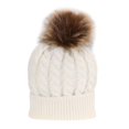 thumbnail image 3 of Mamá bebé niño cálido piel de mapache Bobble Beanie algodón tejido sombrero padre-hijo Tmvgtek Para estrenar, 3 of 6