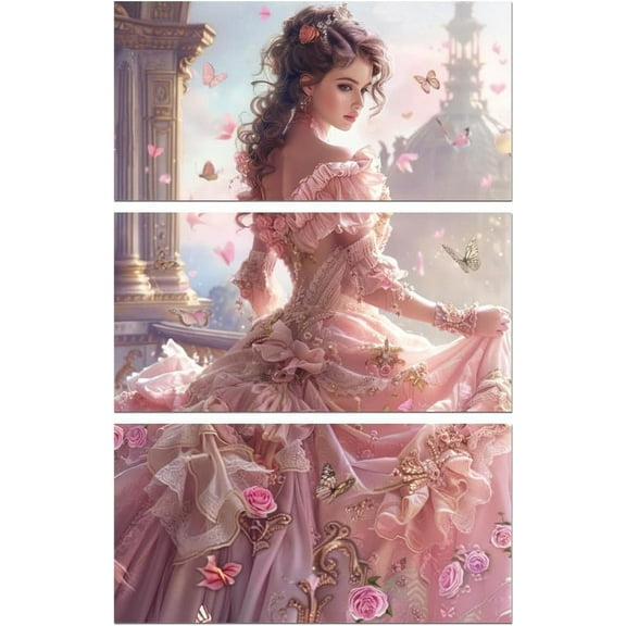 Rub on Transfer Decals for Furniture Crafts Decor 6"x12" 3Pcs Princess and Butterflies Waterproof UV Transfer Decals Sticker for Dresser Glass Porcelain Wood Plastic