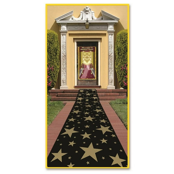 Party Central Pack of 6 Black and Gold Awards Night Star Path Runners 10'