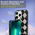 thumbnail image 3 of Phone Case for iPhone 13 Pro, Kawaii TPU Bumpers Back Phone Cover for iPhone 13 Pro 2021 (6.1 Inch), Women Girl Protective Cases Slim Cover, Black Diamond Grid, 3 of 13
