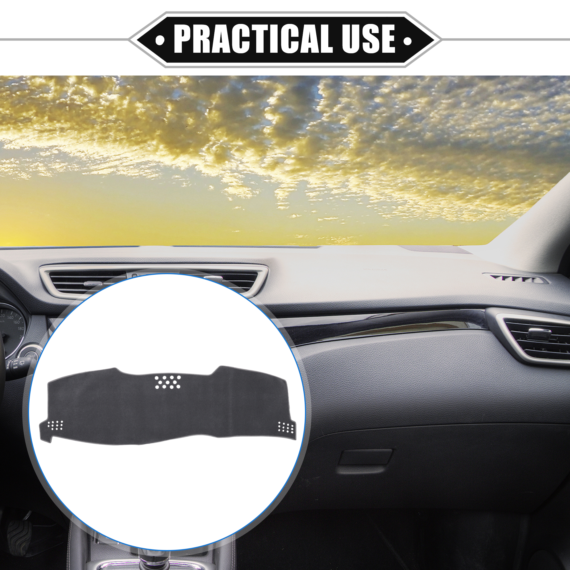 Unique Bargains Car Dashboard Cover Mat for Toyota Avalon 2005-2010 Gray