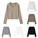 thumbnail image 1 of Blusa de manga larga,Blusa informal de cuello en V para mujer, manga larga, corte holgado, mezcla de poliéster y elastano, ideal para el hogar o la oficina, sopatenor, 1 of 7