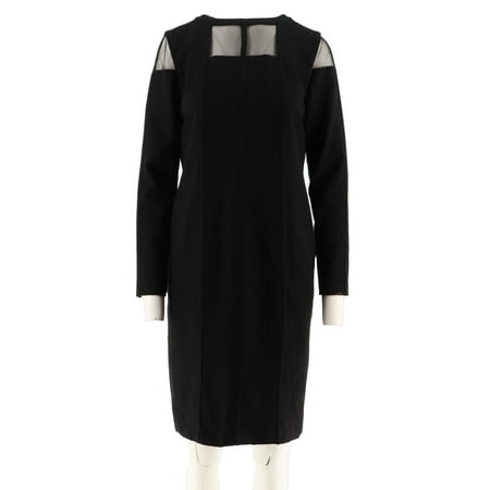 Ponte Shirt Dress - Lisa Rinna Collection Ponte Dress Sheer Neck A305066