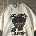 thumbnail image 2 of Camiseta de manga corta para hombre, camisa holgada versátil con estampado Retro de media manga, estilo Hip Hop, moda de verano, Y2k, 2 of 5