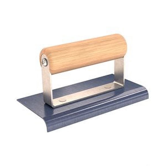 Bon 22-869 Edger - Blue Steel 6-inch X 3-inch - 3/8-inch Radius 1/2-inch Lip Wood Handle