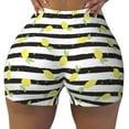 thumbnail image 2 of Picia Lemon_1 Printed Workout Shorts for Women Seamless Scrunch Butt Lifting High Waisted Yoga Gym Booty Running Moisture-wicking Short Pants-XX-Large, 2 of 9