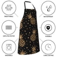 thumbnail image 5 of Goofa Gold Glitter Pineapples Printed Waterproof Apron 33" Chef Aprons for Men Heavy Duty Chemical Work Apron Adjustable Bib Apron, 5 of 9