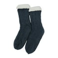 thumbnail image 2 of Women's Winter Super Soft Thick Warm Sherpa Cozy Fuzzy Fleece-lined Anti slip Grippers Slipper Socks (Teal), 2 of 2
