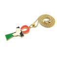 thumbnail image 2 of iJewelry2 Afro-American Colored Coptic ANKH Nugget Design Cross with Africa Motif Gold Tone Rope Chain Pendant Necklace 20'', 2 of 5