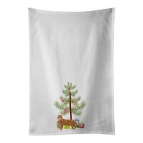 Carolines Treasures CK4569WTKT 28 x 19 in. Unisex Bengal No.2 Cat Merry Christmas White Dish Towels Kitchen Towel - Set of 2