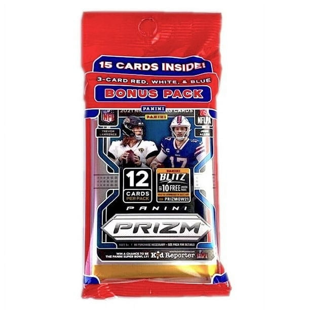 NFL 2021 Prizm Football Trading Card Cello Box (12 Packs)