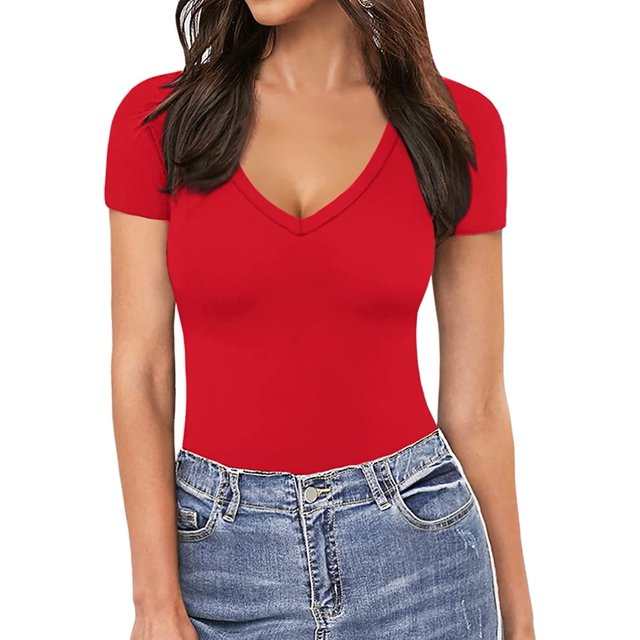 Xishao Camisetas de Manga Corta y Manga Larga con Cuello Cuadrado para Mujer Xishao ropa
