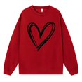 thumbnail image 3 of SWIMSHY Unisex Heart Pattern Printed Crewneck Casual Sweatshirt Fashion Graphic Printed Long Sleeved Pullover Loose Tops Red, L, 3 of 4