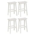 thumbnail image 1 of PJ Wood Classic 29'' Saddle Seat Kitchen Bar Counter Stool, White (4 Pack), 1 of 7