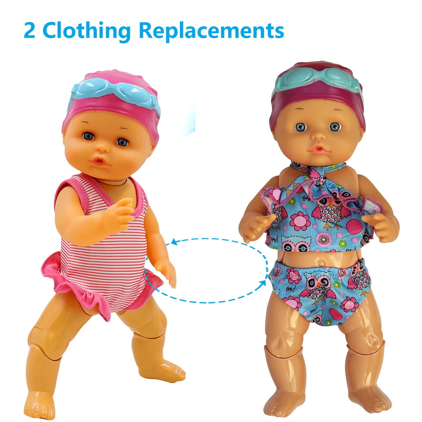 Swimming Baby Doll Toy for Girls,Waterproof Swimming Doll,Swimming Baby Doll Toy In for Pool Bathtub Bath,Swimming Dolls for Childern Kid Girls Water Fun Toy